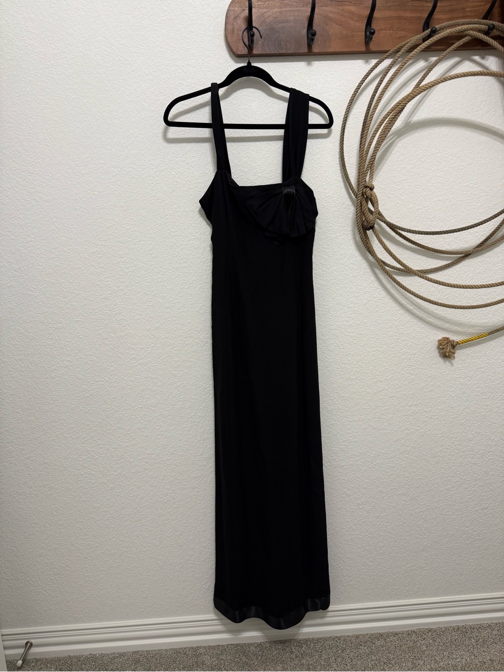Vintage Armani Collezioni Black Bow Maxi Gown Size 10